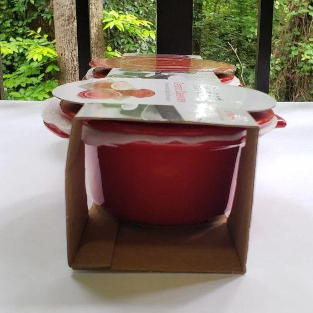 CUISINART Chefs Classic Mini Round Covered Cocottes Bakeware in Red Set of Two